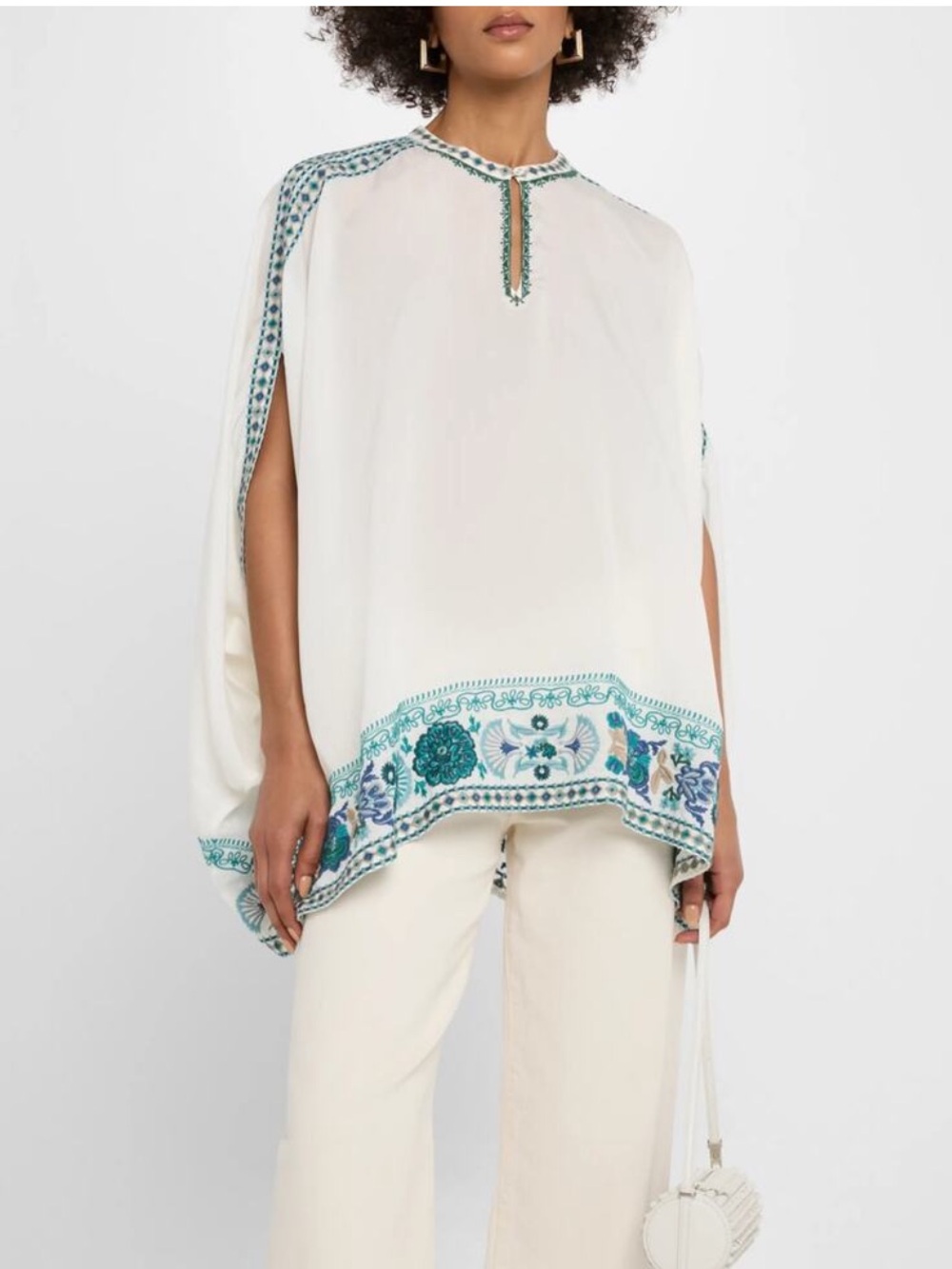Johnny Was Xanthi Floral & Geometric-Embroidered Poncho